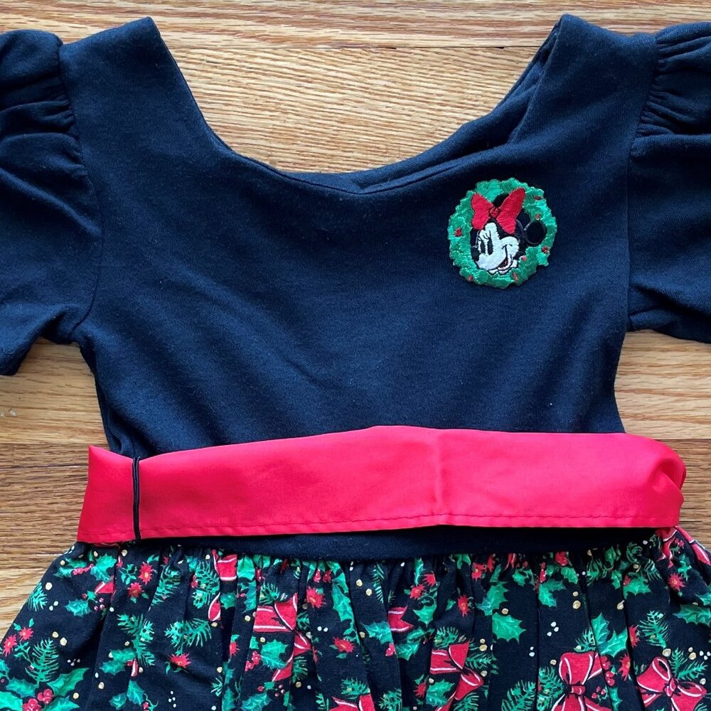 VINTAGE 90s Disney/Minnie Mouse Short Sleeve Christmas Dress Size 4T - Picture 7 of 10